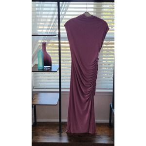 Anthropologie The Maya Ruched Cowl-Neck Dress: Cupro Edition Raspberry